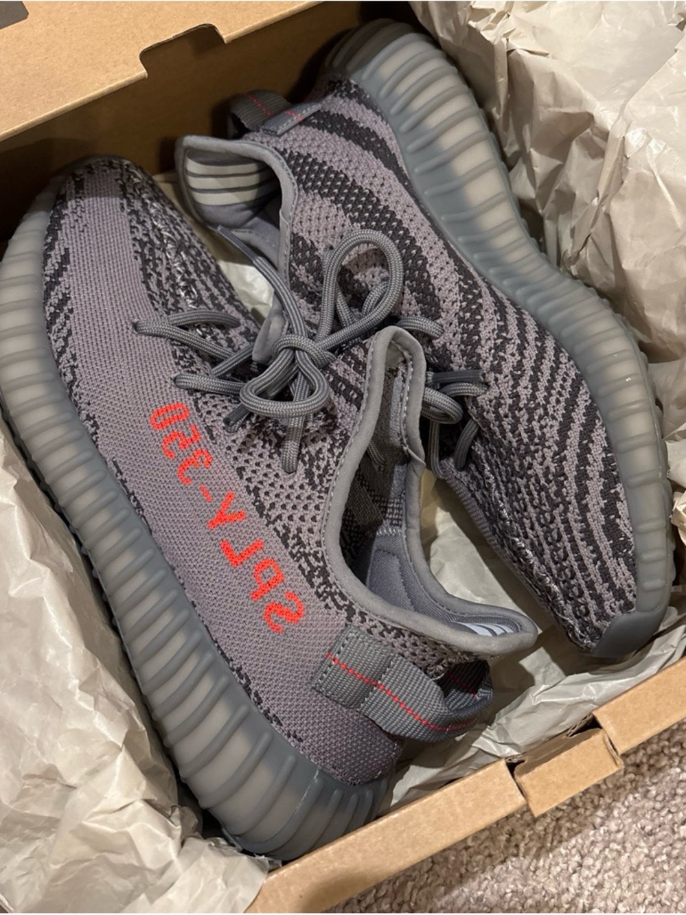 Yeezy Boost 350 V2 Gray with Orange 'SPLY-350' Accents